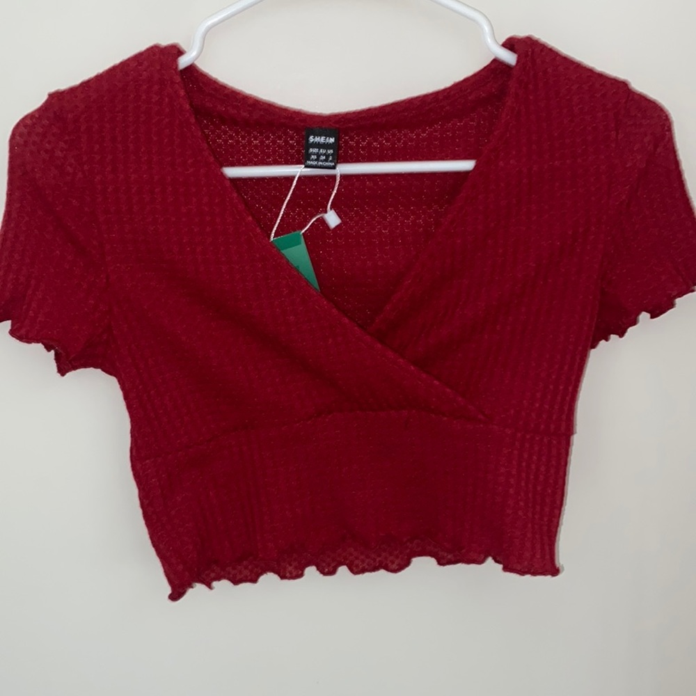 SHEIN easy wear red t shirt- size XS- never worn before- tag is still on!